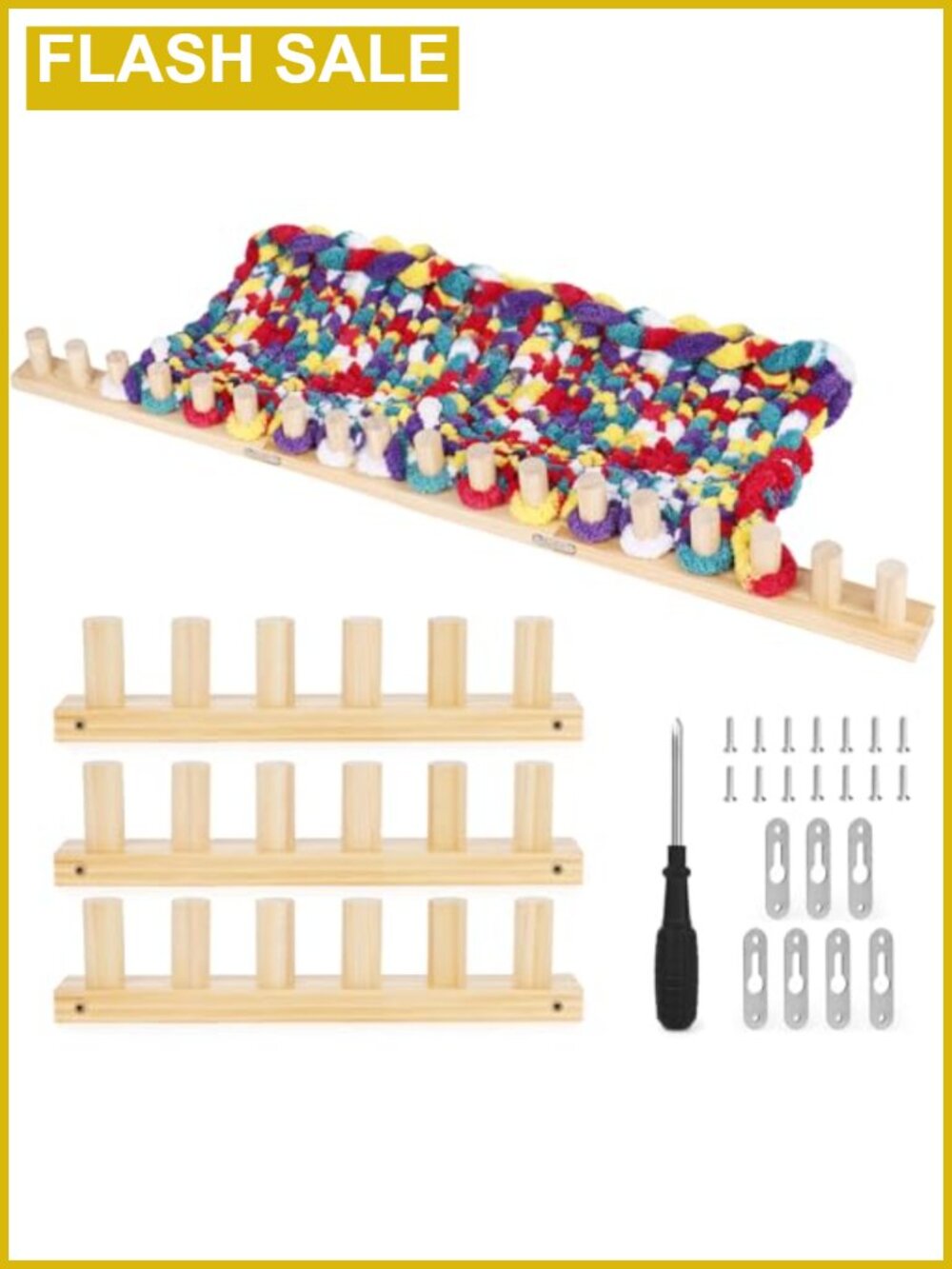 Chunky Knitting Blanket Loom 40 inch Wooden 3-in-1 Loom Knitting Kit